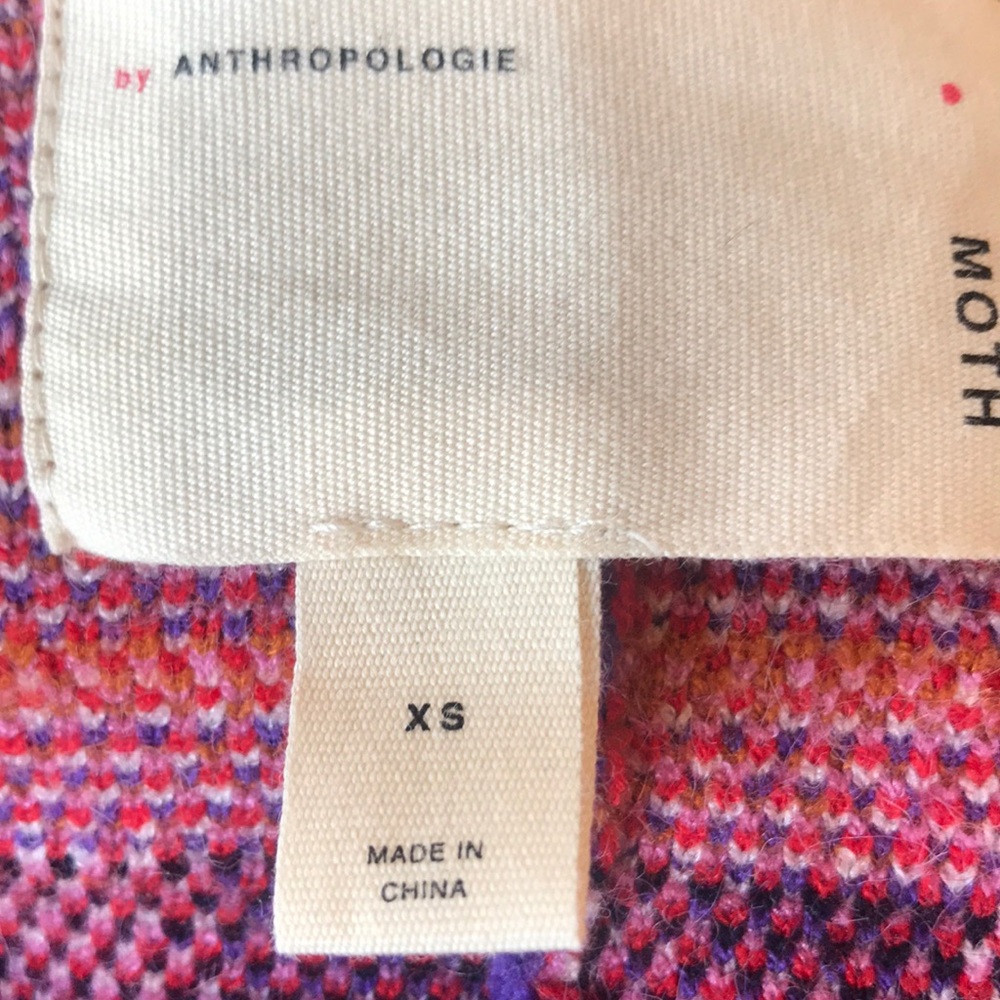 Anthropologie Moth Williston Plaid Cardigan XS VERY GOOD USED CONDITION. - Picture 10 of 12